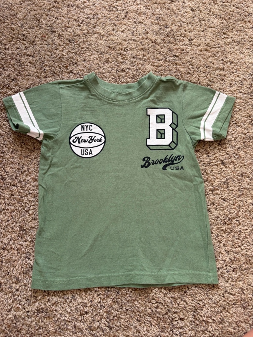 Brooklyn USA Kids Green Graphic Tee